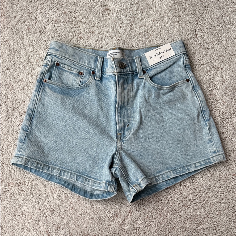 Abercrombie 4 inch High Rise Mom Shorts